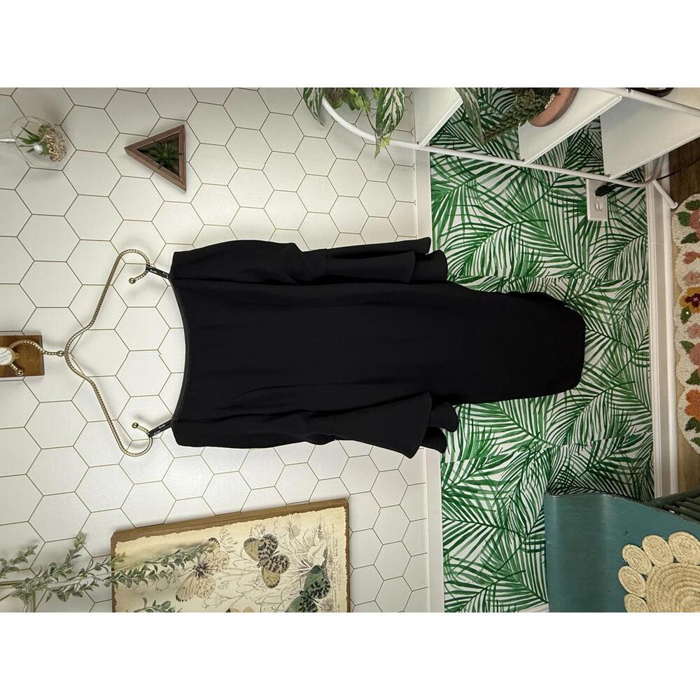 Bardot Black Bell Sleeve Fitted Off-Shoulder Midi Dress  - Size - 4 - NWT